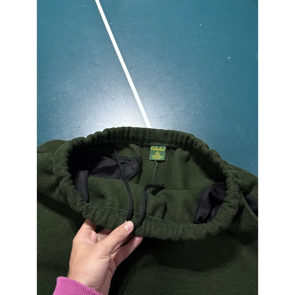 Cabelas‎ Polartec Fleece Pants Men's XL Green Pockets Outdoor Hunting Sweatpants